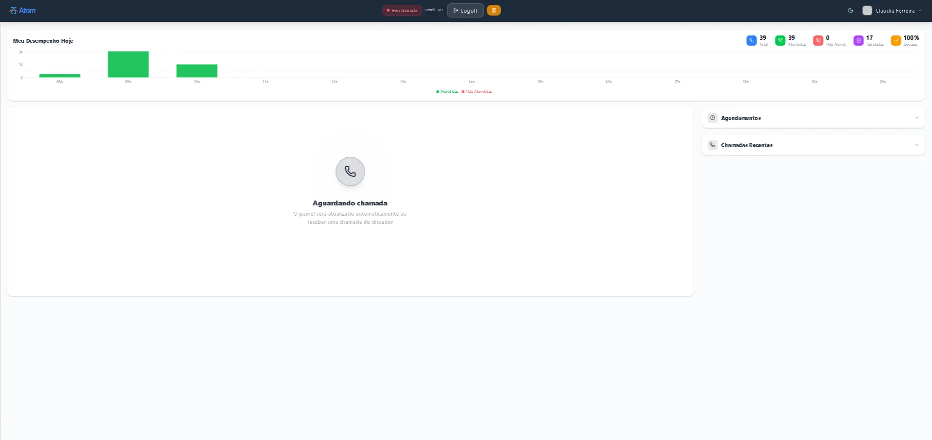 Plataforma da Atom Voip - Tela 1